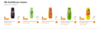 Alle Sodastream siropen voor €3,99 bij de AH