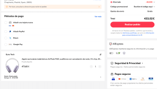 Audífonos AirPods MAX con cancelación de ruido Apple por solo 433,02€