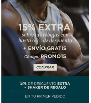 15% descuento en productos ya rebajados+ envío gratis desde My Protein