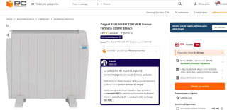 Origial REALWARM 1200 WIFI Emisor Térmico 1200W Blanco por 85,99€