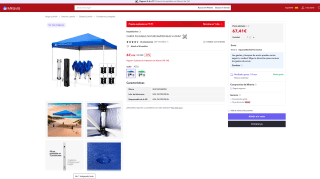 Carpa Plegable 3x3 NATURCAMPER BEACH por solo 67,41€ (Nuevos usuarios por 40,45€)