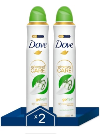 Pack de 6× 200 ml Desodorante Dove Advanced Care Pepino por 8,50€.