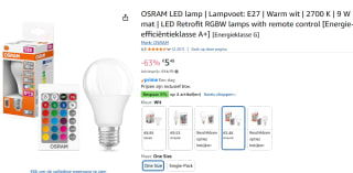 Osram Retrofit Ledlamp CLA 60 FR E27, Dimbaar voor €5,48 bij Amazon