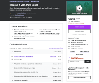 Curso Macros y VBA para Excel Gratis con Udemy