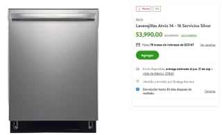 Lavavajillas Atvio 14 16 Servicios Silver por $3,990 en Bodega Aurrera