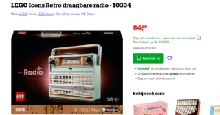 LEGO 10334 Retro radio voor €84,99 bij Bol