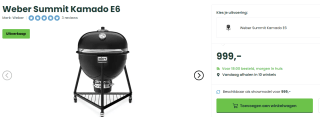 Weber Summit Kamado E6 voor €999 in de Barbecueshop