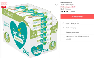 Pampers Sensitive Billendoekjes 0% plastic - 1248 Babydoekjes voor €24,95 bij Wehkamp