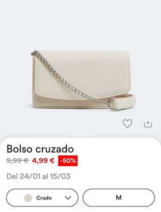 Bolso cruzado por 4,99€.