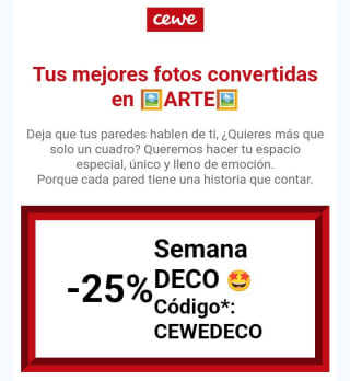 25% de descuento desde Cewe