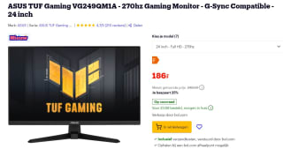 ASUS TUF Gaming VG249QM1A - 270hz Gaming Monitor voor €186 bij Bol.com