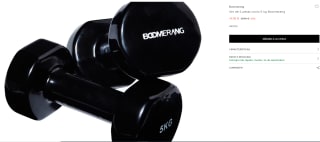 Set de 2 pesas vinilo 5 kg Boomerang por 14.95€