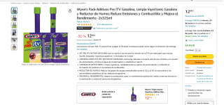 Wynn's Pack Aditivos Pre ITV Gasolina por 12,99€