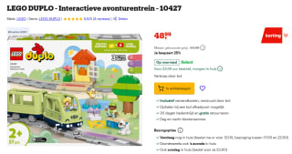 Duplo Interactieve avonturentrein (10427) voor €48,99 bij Bol