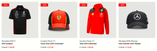 Tot 60% korting op veel F1 Merchandise ( oa RedBull )
