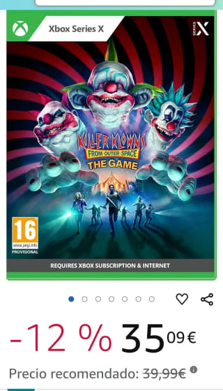 Killer Klowns from Outer Space: The Game Xbox por 35,09€.