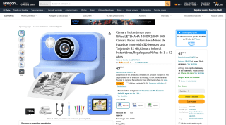 Cámara instantánea LETSHAHA 1080P 20MP por 24,99€
