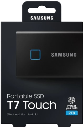 2TB Samsung Portable SSD T7 touch MU-PC2T0K - Black voor €151,46 bij Amazon