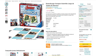 Ravensburger Avengers Assemble Juego de Tarjeta de Memoria por solo 11,31€