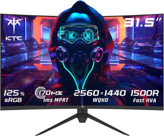 KTC Monitor Gaming Curvo 32 Pulgadas, 170Hz, 165Hz, 2K QHD 2560 x 1440 píxeles por 208,99€