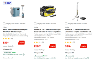 Tot 30% korting op vloer-en vlekkenreinigers, van bv Bissell, Ryer en Karcher bij Bol