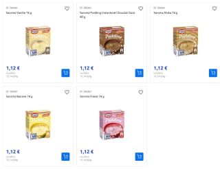 Goedkope of gratis Dr. Oetker Saroma pudding met €0,75 kortingscode