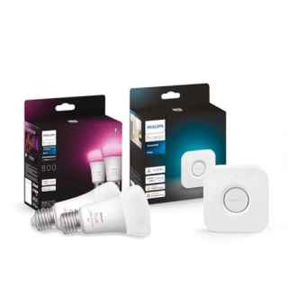 BLACK FRIDAY Philips Hue Bridge + 2 Bombillas Colores 800 lumen por 69,99€