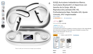 EUQQ Auriculares Inalambricos Bluetooth 5.3 Deportivos por 14,99€