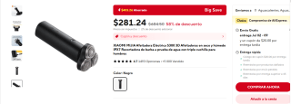 Afeitadora Xiaomi Mijia S300 por $281.24 en AliExpress