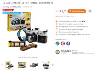 25% korting op verschillende LEGO-sets bij Lobbes