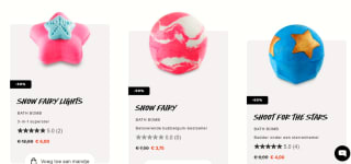 50% korting op alle winterproducten en -cadeaus tijdens de Lush Sale