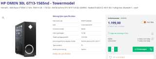HP OMEN 30L GT13-1565nd - Towermodel voor €1199 bij Azerty