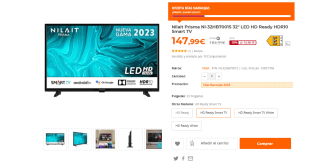 Smart TV marca Nilait Prisma midelo NI-32HB7001S 32" por 147,99€