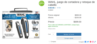 Juego de Cortadora de Cabello WAHL por $699 en Costco