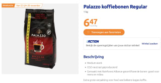 Palazzo koffiebonen Regular 1kg voor 6,47 euro