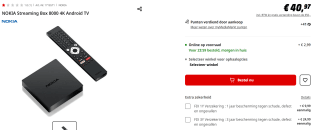 Nokia - Streaming Box - 8000 - 4K Ultra HD - Android - TV Box voor €40,97 bij de Mediamarkt