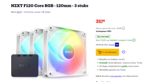 NZXT F-Series Core RGB, Triple Pack, Wit, 120mm voor €31,96 bij Bol