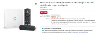 Fire TV Stick 4K + Ring Intercom de Amazon | Sácale más partido a tu hogar inteligente por 37.99€