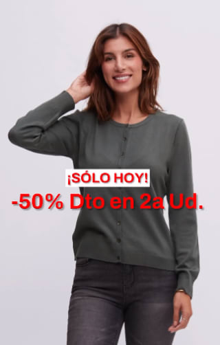 Descduento de -50% en la segunda unidad cardigan para mujer