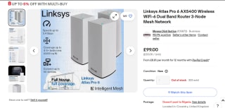 Linksys Atlas Pro 6 AX5400 3-Pack WiFi-6 Dual Band Router – £99