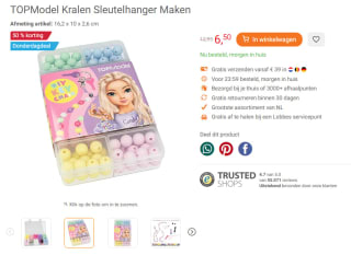 TOPModel Kralen Sleutelhanger Maken voor €6,50 bij lobbes