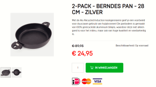 Berndes - B.Green - Braadpan - met Handvat - 28 cm 2- stuks voor €24,95 bij Dagknaller