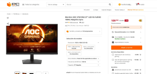 Monitor marca AOC 27G15N2 27" LED VA FullHD 180Hz Adaptive Sync por 109,99€