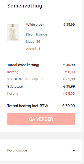 €5 korting bij besteding vanaf €30 bij LolaLiza