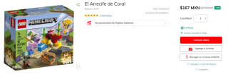 LEGO Minecraft El Arrecife de Coral a $167 en Sanborns