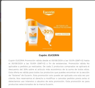 -30% en la Segunda Unidad Eucerin solar.