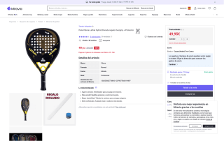 Pala Vibora Lethal Hybrid Dorada con regalo de overgrip y protector por 49,95€