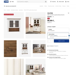 Altillo VILSTED 2 puertas blanco/marrón por solo 80€
