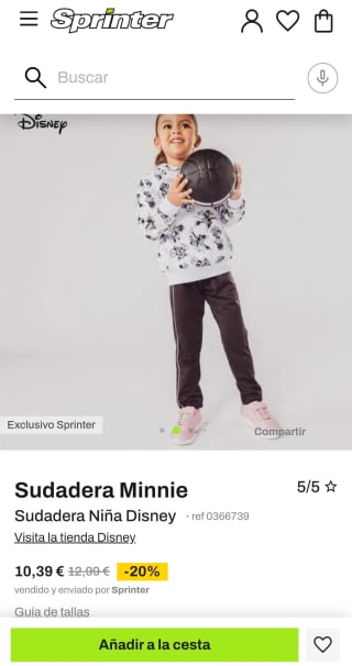 Sudadera Disney modelo Minnie por 10,39€