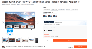Xiaomi F2 Smart Fire TV 43 inch voor €199 bij Ochama